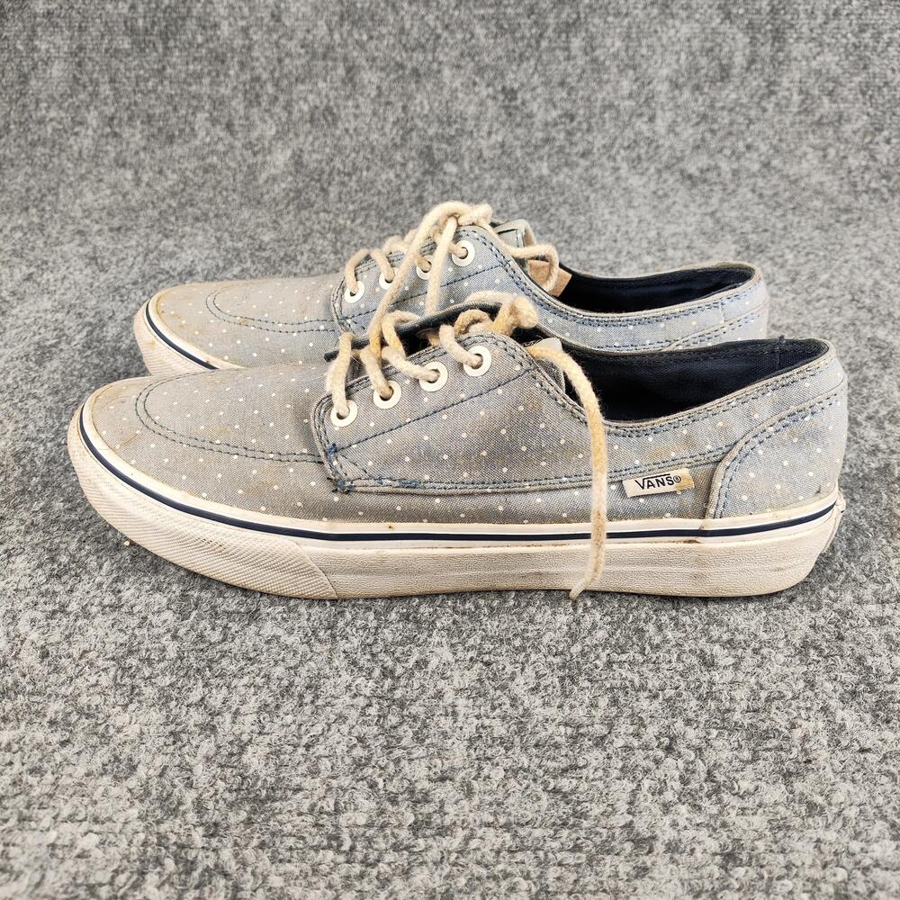 Vans Shoes Mens Size 7 Blue Polka Dot Canvas Low Top Skate Sneakers Casual